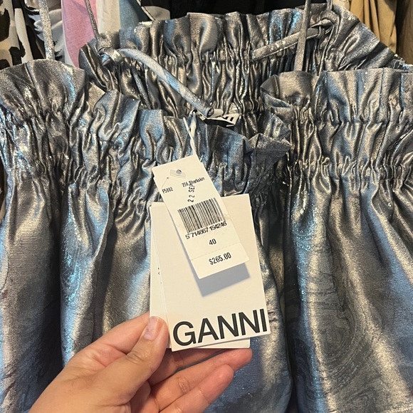 Ganni Silver Jacquard Patterned Dress NWT - Picture 4 of 7